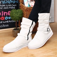 ️ZZAutumn and Winter White Men's Boots Winter Cotton and Velvet Padded Shoes Snow Boots Snow Boots Men's Dr. Martens Bo