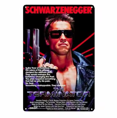 Terminator Arnold Schwarzenegger Movie Metal Poster Tin Sign - 20x30cm Plate