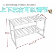 Retractable Two-Layer Shelf Shelf Plastic Wholesale Kitchen Organizer Shelf Layered Stainless Steel 
