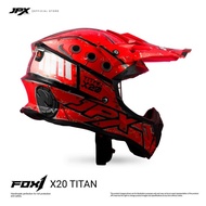 Helm JPX Cross Full Face X20 Titan - Fluorescent Red Gloss