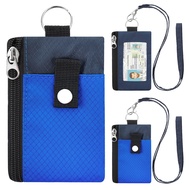 Men Wallet RFID Blocking Wallet with ID Window WaterResistant Zip Id Case Wallet with Lanyard Keycha