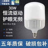 LED灯泡E27螺口B22卡口超亮节能灯泡家用电灯泡高富帅挂扣球泡灯 30W 6500K白光-E27(螺口)