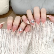 Thai Shop Fashion Nails False French Style Flash Drill Nail Art DD289