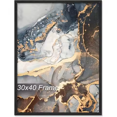 Wood 30x40 Frame, Black Picture Frame for 30 x 40 Inch Poster Puzzle Photo, Light Weight 30 by 40 Po
