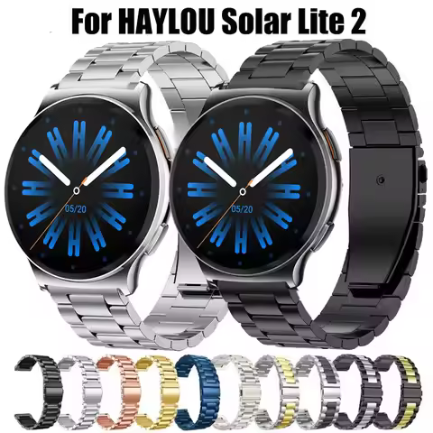 For HAYLOU Solar Lite 2 Stianless Steel 22mm Wrist Strap For Haylou Watch 3 4 4S 2 Pro RS5 S8 S6 R8/