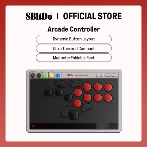 8BitDo All-Button Wireless Arcade Controller for Switch 1/2 & Windows, Low-profile Mechanical Switch