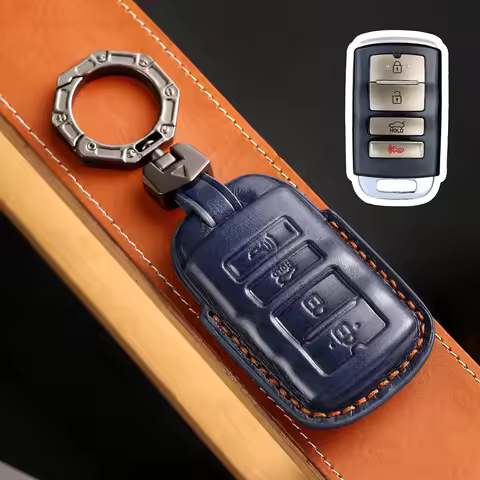 4 Bottons Leather Car Key Case Fob Cover for KIA Cadenza K9 K7 K-04 Sorento K04 K900 New K7 Keychian