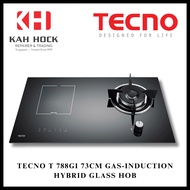 TECNO T 788GI 73CM GAS-INDUCTION HYBRID GLASS HOB + 1 YEAR WARRANTY