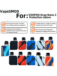 คุณภาพสูง!!! เคสป้องกันขายดีเหมาะสำหรับ VOOPOO Drag Nano 2 ฝาครอบป้องกันซิลิโคนที่มีลวดลายหนังเทียม 