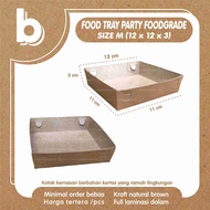 Food Tray Party M Kraft Foodgrade 12x12x3 I FTPMKF002086