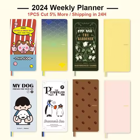 Kinbor 2024 Weekly Plan Book Two Pages A week Schedule Book Self Disciplined Punch Book Efficiency M