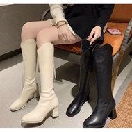 Fur-lined thigh boots, V-neck fur-lined knee-length boots, class 1