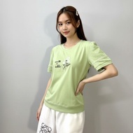 HIJAU MERAH 76018A | SHORT-SLEEVED STRETCH EMBROIDERED T-SHIRT TOP GREEN YELLOW RED PINK ORANGE