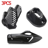ครอบท่อ/ ปลายท่อ/ ครอบหม้อน้ำ PCX160 ลายคาบอน อุปกรณ์ดัดแปลงรถจักรยานยนต์ ปี คาร์บอนไฟเบอร์ 5D 2020-