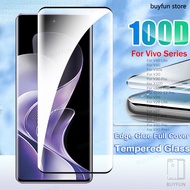 100D For vivo v50 V50e V30 V40 V30e v27 x100 iQOO 12 X90 Pro Full Cover Tempered Film Edge Glue Glas