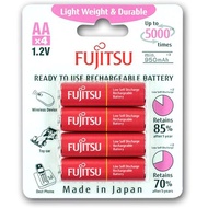 FUJITSU RECHARGEABLE AA BATTERY 950MAH 4PCS HR-3UTLA(4B) 81671 (Suitable for Tamiya 4wd Mini Car)