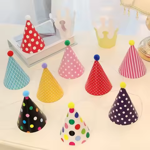 11PCS Birthday party trumpet birthday hat cute color，Son, daughter, child birthday hat, party hat