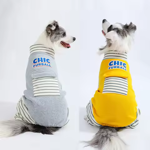 Large Dog Clothes Full Cover Jumpsuit Pajamas Big Dog Long Sleeve Bodysuit Samoyed Labrador Golden R