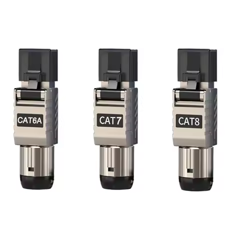 RJ45 CAT6A CAT7 CAT8 Connectors Network Modular Plug Metal Tool Free Easy Termination Plug 2000MHz 4