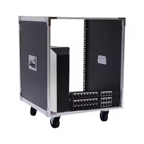 12U Cabinet Rolling Network Rack Caster Wheels Audio Studio Video Telecom Equipment Rack Black 100kg