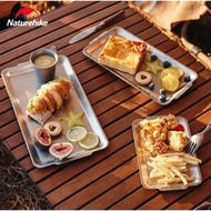 TRAY STAINLESS STEEL SQUARE PLATE NATUREHIKE CNH22CJ025 TABLEWARE SET CAMPING EQUIPMENT LIGHTWEIGHT 