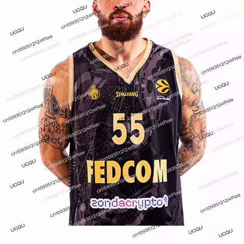 2025 AS Monaco Basketball Jersey Adult Men's Basketball Sports Vest Kids Basketball Training Uniform