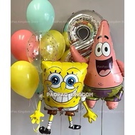 Spongebob Patrick Silver Number Balloon Package
