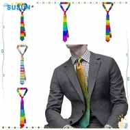 SUSUN Shirt Neckties, Rainbow Colorful Striped Tie,  Personality Men Accessories Gay