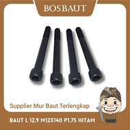 HITAM Steel Socket L Bolt 12.9 M12X140 P1.75 BLACK