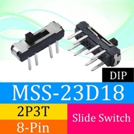 Slide Switch 2P3T DPTT 8-Pin MSS23D18 DIP MSS-23D18 Through The Hole