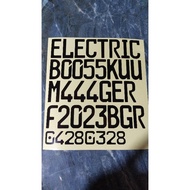 MOTORCYCLE & CAR NUMBER PLATE STICKERS (NEW FONT, OLD FONT, VARIATION FONT)