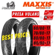 TAYAR MAXXIS PRESA VOLANS TUBELESS TYRE | 17" INCH | 60/80-17 70/80-17 80/80-17 80/90-17