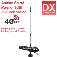 TS9 Antenna Spiral 7dBi 4G LTE 3G WCDMA GSM 3G 2.4G Cable 5 meters