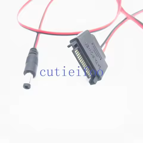 SATA Power To DC 5.5/2.5 5.5mm X 2.5mm Male Converter Adapter Power Supply Cable 12V 5A 20AWG Wire 1