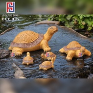 Bộ 5 tượng gốm con Rùa mini thả bể cá - trang trí hòn non bộ