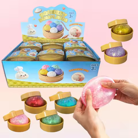 Colorful Dumpling Squishes Stress Balls Reusable High Rebound Decompression Toys Home Decoration Fri