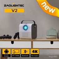 ZAOLIGHTEC V2 Portable Mini LED Smart Projector Android Wifi Home Theater Video for Full HD Max 1080P 4k Cinema Smartone