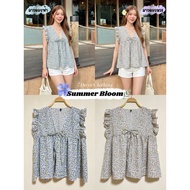 7days Clothing-Summer Bloom Floral Shirt With Ruffled Sleeves