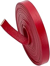 WADORN 2.73 Yards 10mm Flat Genuine Leather Cord for Crafts, Genuine Leather Cow Hide Strip Cord Bra