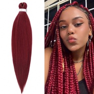 Pre stretched woven hair extension 26 inch knot free box braid professional synthetic crochet woven 