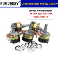 WH138 Potentiometer Adjustable Resistance Speed Regulator With Switch WH138-1 B5K B10K B20K B50K B10