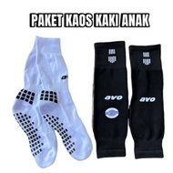 AVO 1 Set Junior R9 I Short Socks and Avo Anti-Slip Sports Socks for Football and Futsal