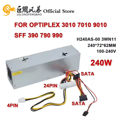 H240AS-00 03WN11 240W PSU For Dell OptiPlex 3010 7010 9010 SFF 390 790 990 D240ES-00 AC240ES-00 H240