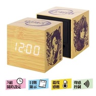鬼滅之刃 鬼滅の刃 正版 桌上 方形 LED 木紋鐘 USB 數字 鬧鐘 溫度感應 木棉花 (富岡+蝴蝶忍)