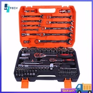 [ VKTECH ] 82 PCS Socket Socket Set Tool Tool ชุดเครื่องมือพร้อมเคส 1/4 & 1/2inch ซ็อกเก็ตคาร์เครื่อ