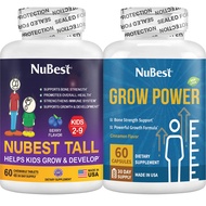 NuBest Bundle of Height Growth Supplement: Grow Power - Extra Power Formula for Height Growth, Bone 