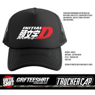 Initial D Jdm Racing Trucker Cap Mesh Fashion Net Cap Snapback Graffiteeshirt