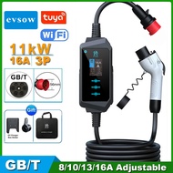 evsow Tuya WIFI EV Charger GBT 11KW 16A Portable Electric Car Charger 3 Phase EV Charging Cable GBT 