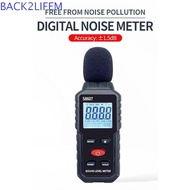 BACK2LIFEM Noise Meter, 30~130dB Environment Decibelimeter, Mini 0.1 dB Digital Handheld dB Meter So