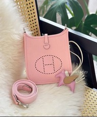 Hermes Mini Evelyne 3Q Sakura Phw 櫻花粉銀 W刻